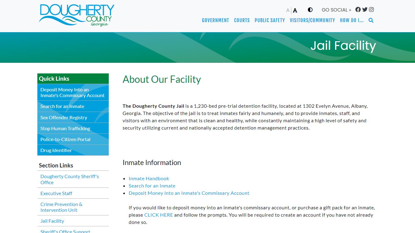 Jail Facility - Dougherty County, GA Official Website